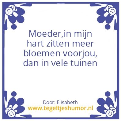 Tegeltje: Voor mijn Moeder
