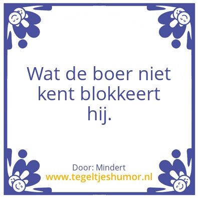 Tegeltje: Boer