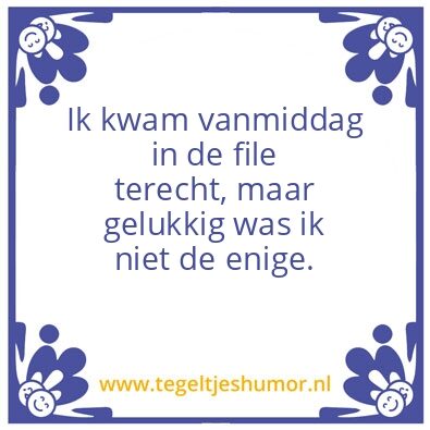 Tegeltje: In de file