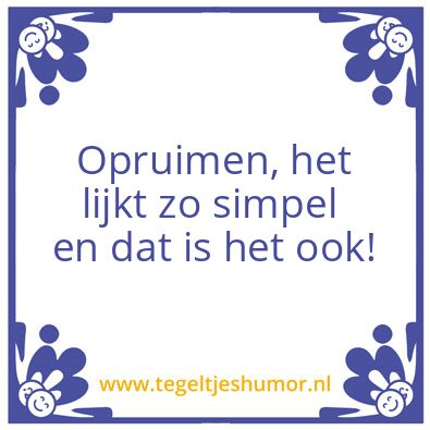 Tegeltje: opruimlogica