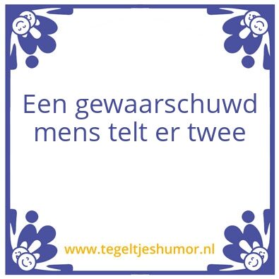 Tegeltje: twee