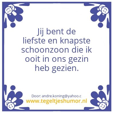 Tegeltje: Schoonzoon