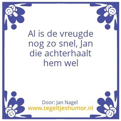 Tegeltje: Niet