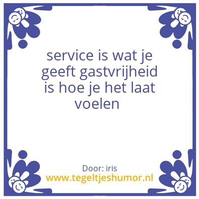 Tegeltje: gastvrijheid