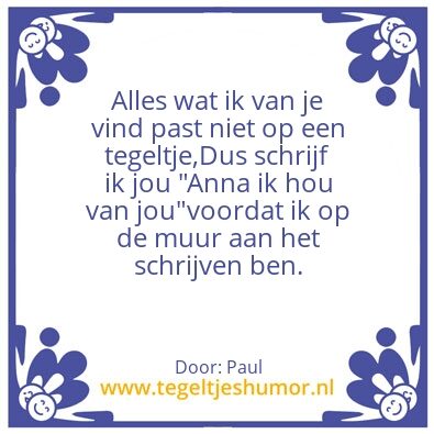 Tegeltje: Anna