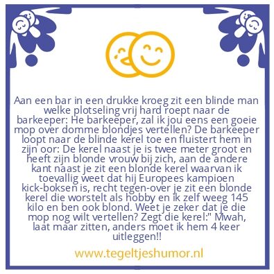 Tegeltje: Blond