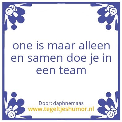 Tegeltje: samen of alleen