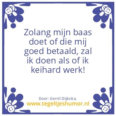 Tegeltje: Werk