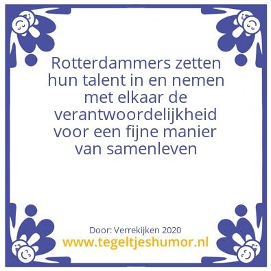 Tegeltje: Ambitie Rotterdam 2040