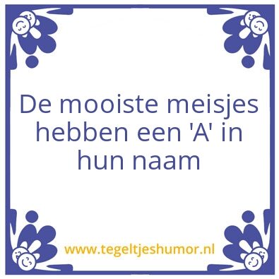 Tegeltje: Mooiste Meisjes