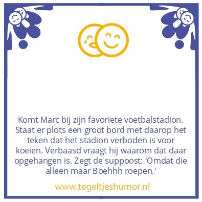 Tegeltje: In het voetbalstadion