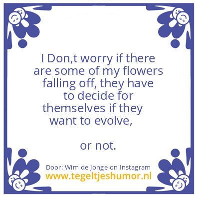 Tegeltje: I Don,t worry