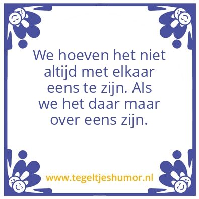 Tegeltje: Eens