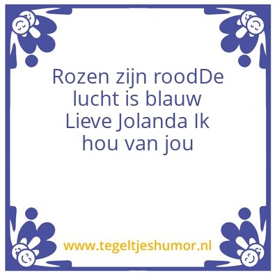 Tegeltje: Jolanda