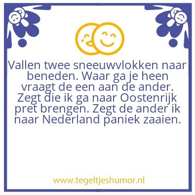Tegeltje: sneeuwvlokken