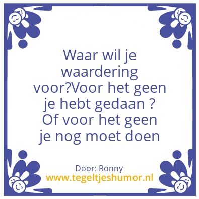 Tegeltje: met dank en respect…