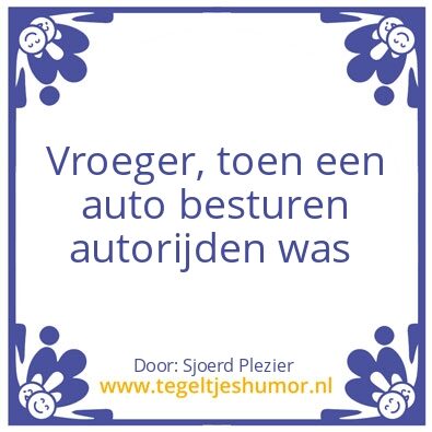 Tegeltje: Autorijden