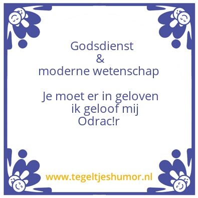 Tegeltje: Godsdienst