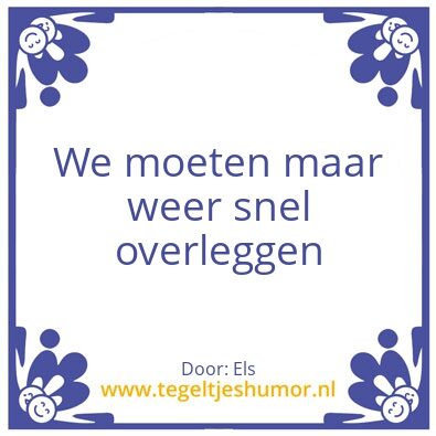 Tegeltje: Snel