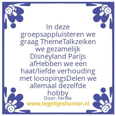 Tegeltje: Themetalk