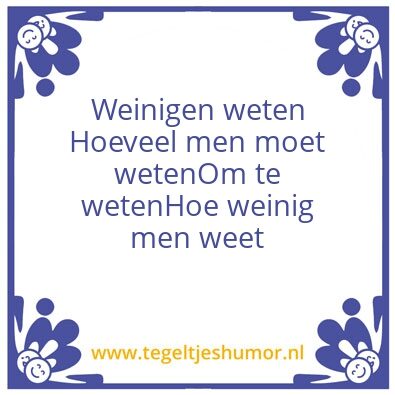 Tegeltje: Wijsheid