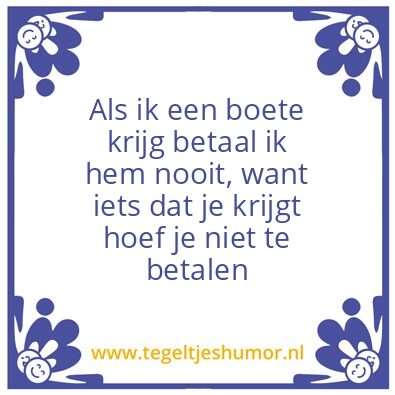 Tegeltje: Boete