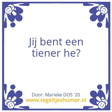 Tegeltje: Marieke dos 2020