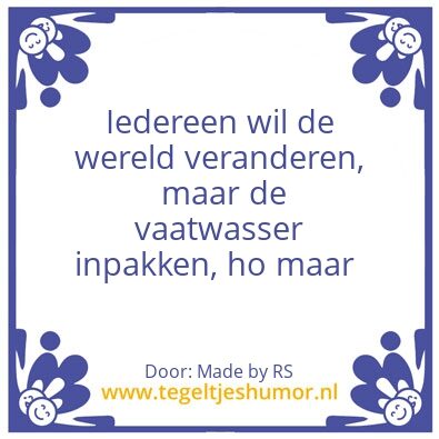 Tegeltje: Vaatwasser