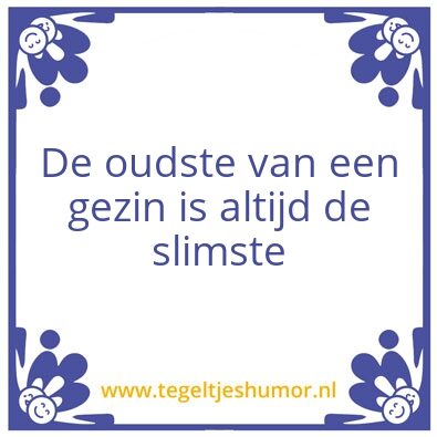 Tegeltje: De slimste