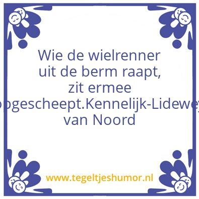 Tegeltje: De renner