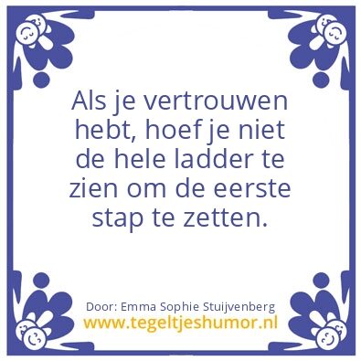 Tegeltje: Vertrouwen