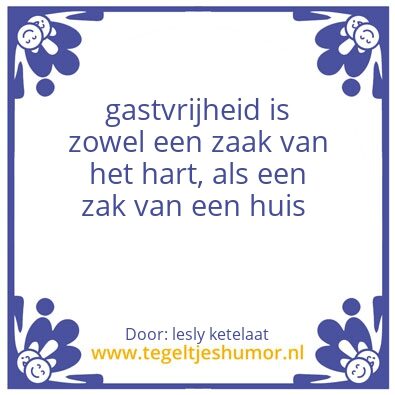 Tegeltje: gastvrijheid