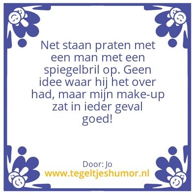 Tegeltje: Spiegelbril