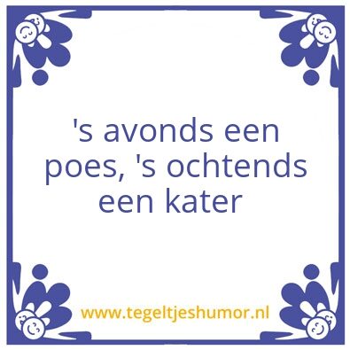 Tegeltje: Kater