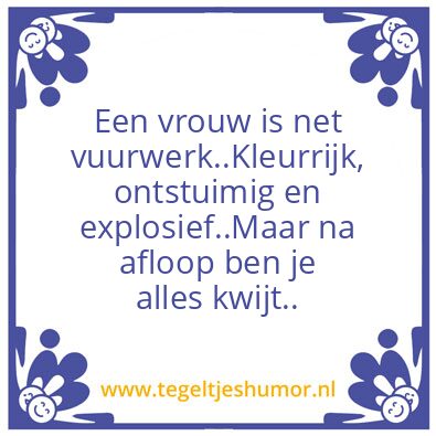 Tegeltje: Vrouwen en vuurwerk