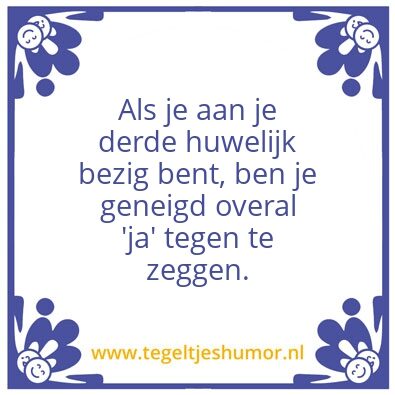 Tegeltje: 3e huwelijk