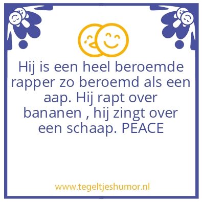 Tegeltje: De Apen Rapper
