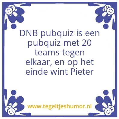 Tegeltje: DNB Pubquiz