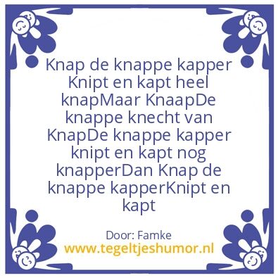Tegeltje: Kapper