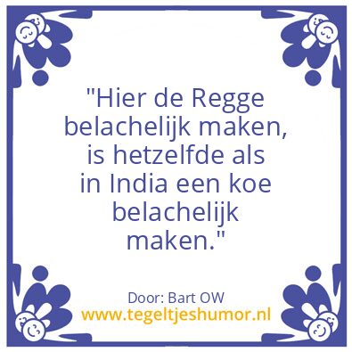 Tegeltje: Regge