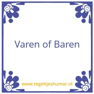 Tegeltje: Varen of Baren