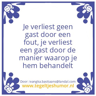 Tegeltje: klachtenbehandeling
