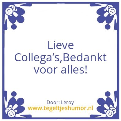 Tegeltje: Bedankt