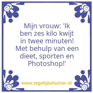 Tegeltje: afvallen
