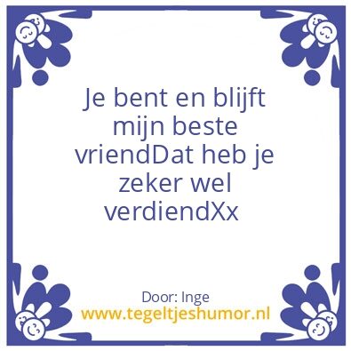 Tegeltje: Beste vriend