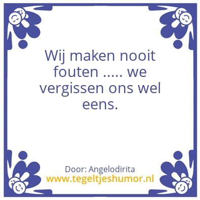 Tegeltje: Foutje bedankt