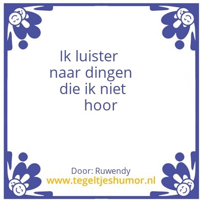 Tegeltje: Zien