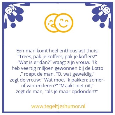 Tegeltje: Pak je koffers