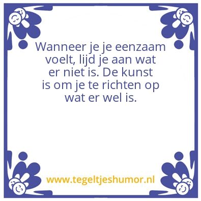 Tegeltje: Eenzaamheid
