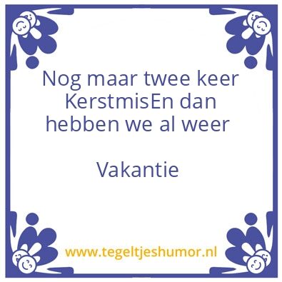 Tegeltje: Vakantie